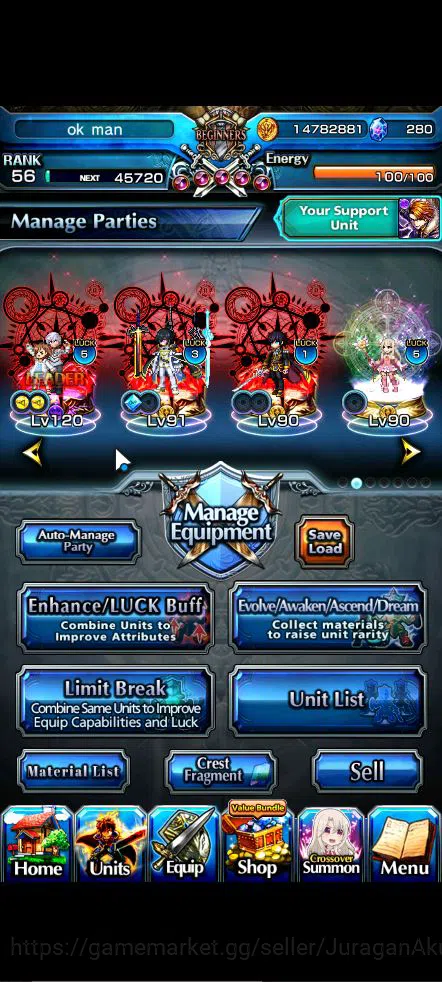 Grand Summoners Accounts Starter Global|Rank 56|6 Ascend |AcceleratorTW,IllyaTW,IsliidPinnacle,LM 3