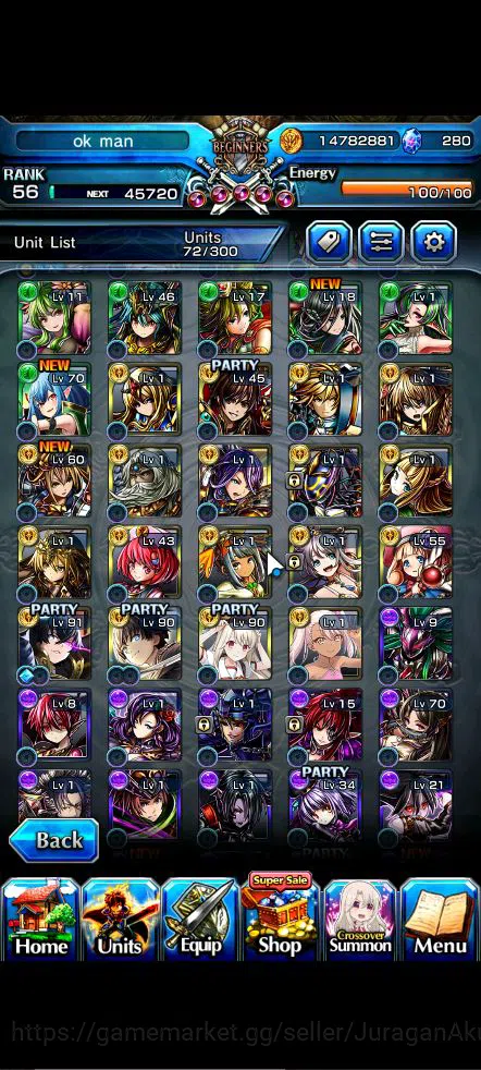 Grand Summoners Accounts Starter Global|Rank 56|6 Ascend |AcceleratorTW,IllyaTW,IsliidPinnacle,LM 6