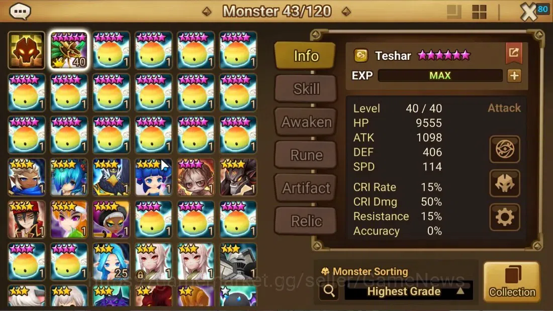 Summoners War: Sky Arena Accounts Starter ASIA|Lv 26|Ready Gacha|99 12 YSC + 160 11 YSC + 3 LAAS + 5 LS + 4 LDS + 119 MS |1 8