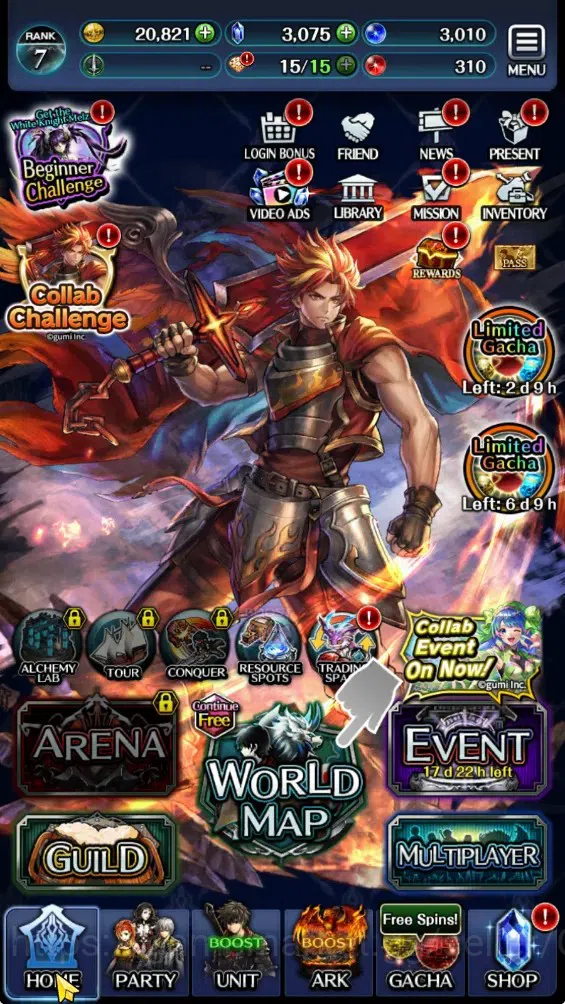 Last Cloudia Accounts GLOBAL|Rank 7|3K Crystal|Collab Brave Frontier (Fi image 7