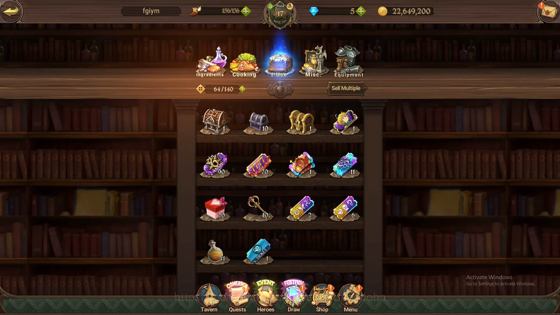 The Seven Deadly Sins: Grand Cross Accounts Others GLOBAL|684k CC|1LR Elizabeth|UR Skuld,OppressorDK,Despair 5