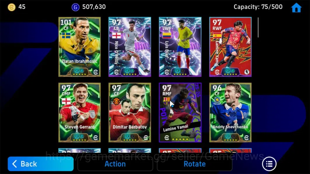 eFootball Accounts Android|Epic Zlatan Ibrahimovic,Steven Gerrard,Sho image 3