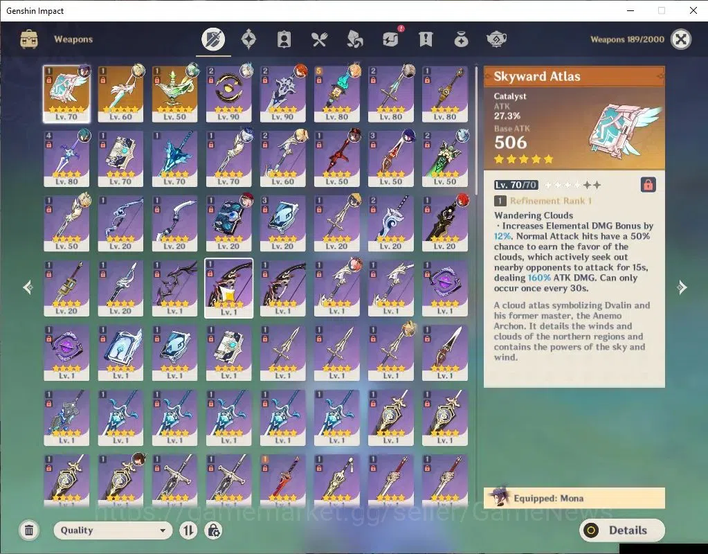 Genshin Impact Accounts ASIA|AR 56|Mavuika PremTeam|9 Limit+3(*5WeP)|Xilon image 3