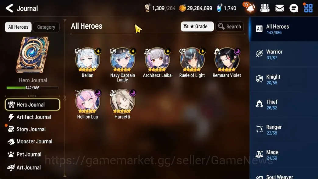 Epic Seven Accounts High-End GLOBAL UnVerif|NewEra|7 ML(Harseti,Belian,RueleOfLight,NC Landy,etc)+Hecate,A Ludwig,TA 1