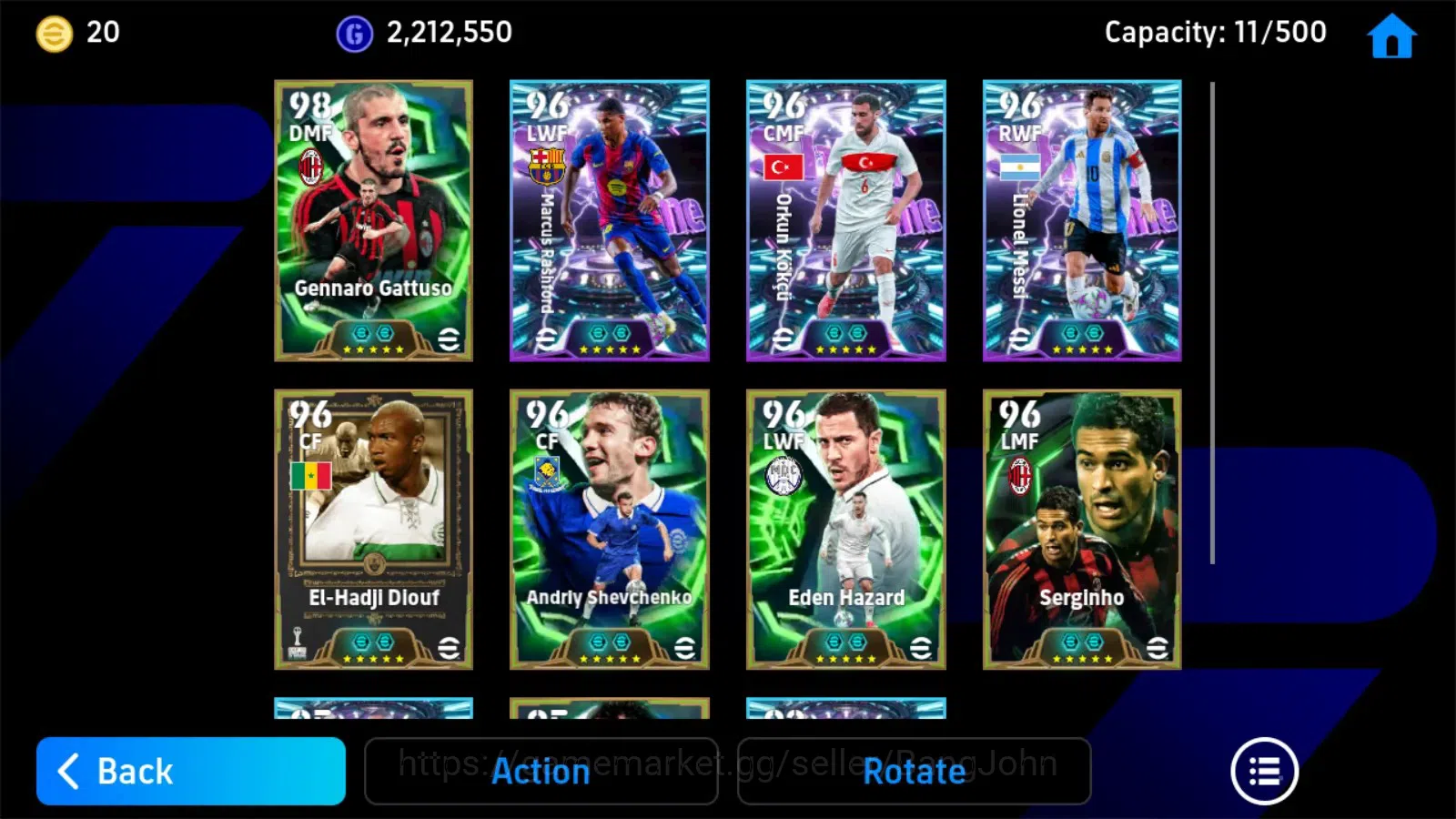 eFootball Accounts ANDROID|PW 3123|Gattuso epic,rashford,messi,hadji  image 2