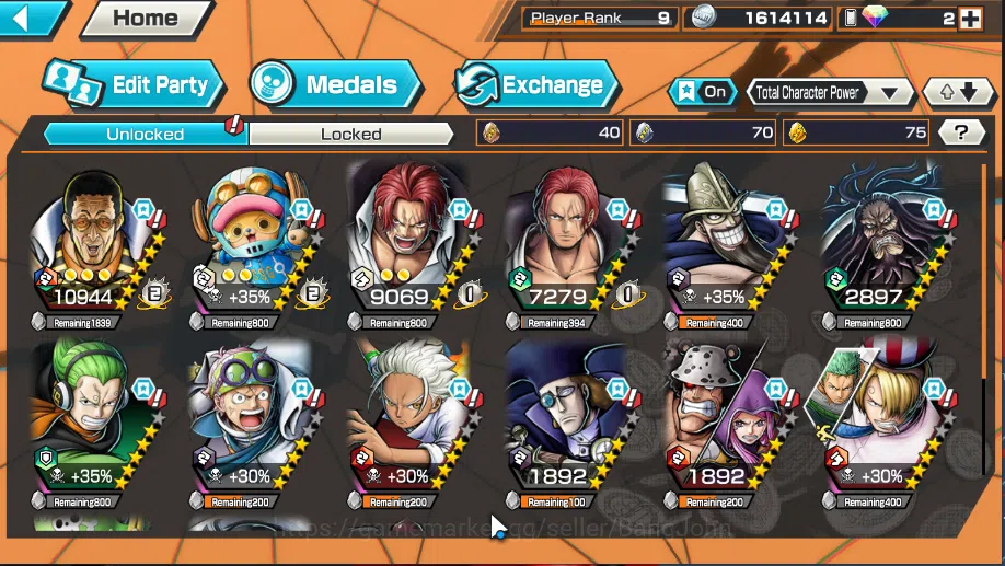 One Piece Bounty Rush Accounts GLOBAL | ex 3 | borsalino, DD shanks, FILM R shank image 2