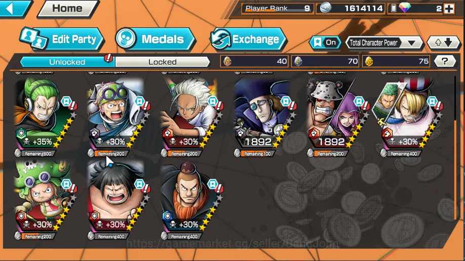 One Piece Bounty Rush Accounts GLOBAL | ex 3 | borsalino, DD shanks, FILM R shank image 3