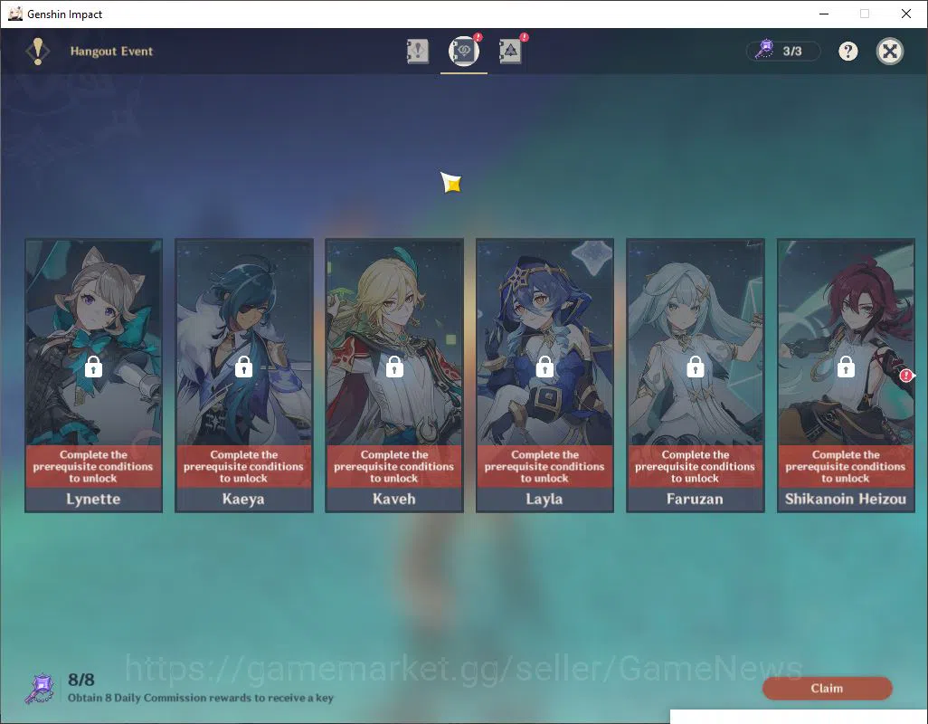 Genshin Impact Accounts Mid Game ASIA|Ready Gacha|AR 55|6 limited + 2(*5Weapon)|FlinsC1,Xiao+Sign,Etc|15k Primo|11 IF|15 13