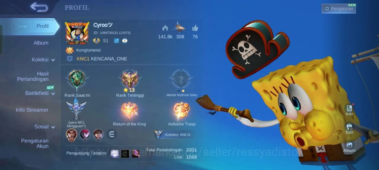 Mobile Legends: Bang Bang Accounts Rare Skin MLBB EXPERT 4 | MAX HERO | MAX LEVEL | SKIN 160, M4 BEATRIX, VALENTINE 1