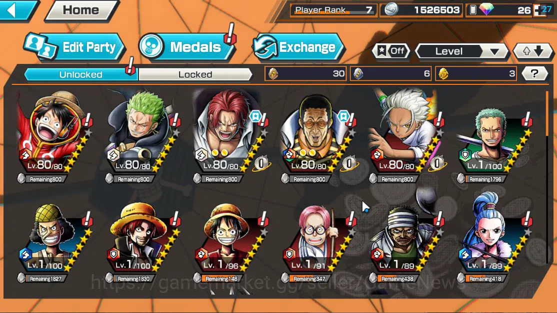 One Piece Bounty Rush Accounts Global| 4EX |Devine Shanks,[Borsalino],5Elder Nusj image 3