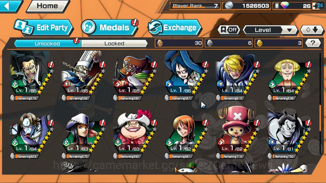 One Piece Bounty Rush Accounts Global| 4EX |Devine Shanks,[Borsalino],5Elder Nusj image 5