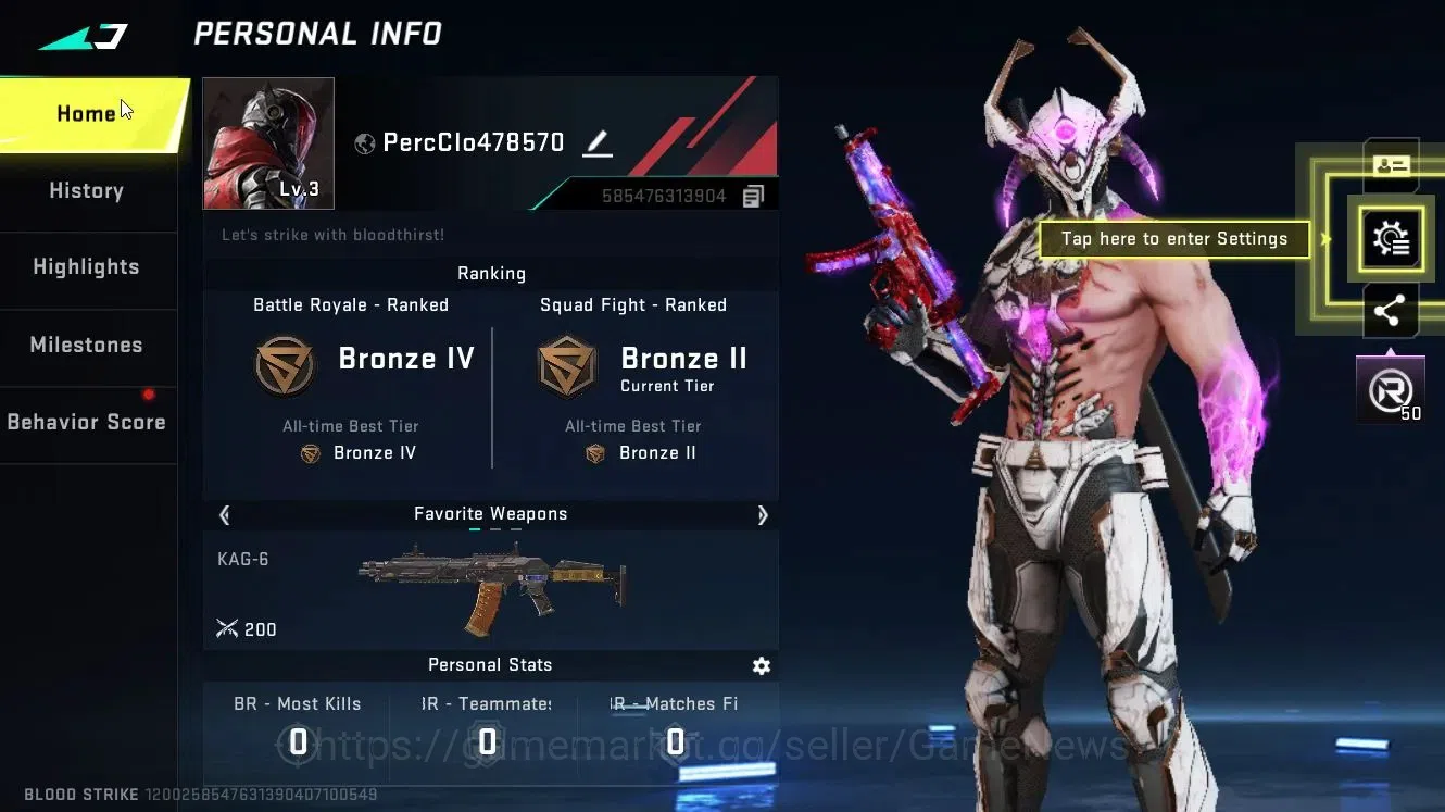 Blood Strike Accounts Rare Skin ASIA|ULTRA (ZERO-Nullifier)|Legendary Guns(MP5-Explorer,KALA-Undercurrent,QBZ95-Blood)|Loot 2