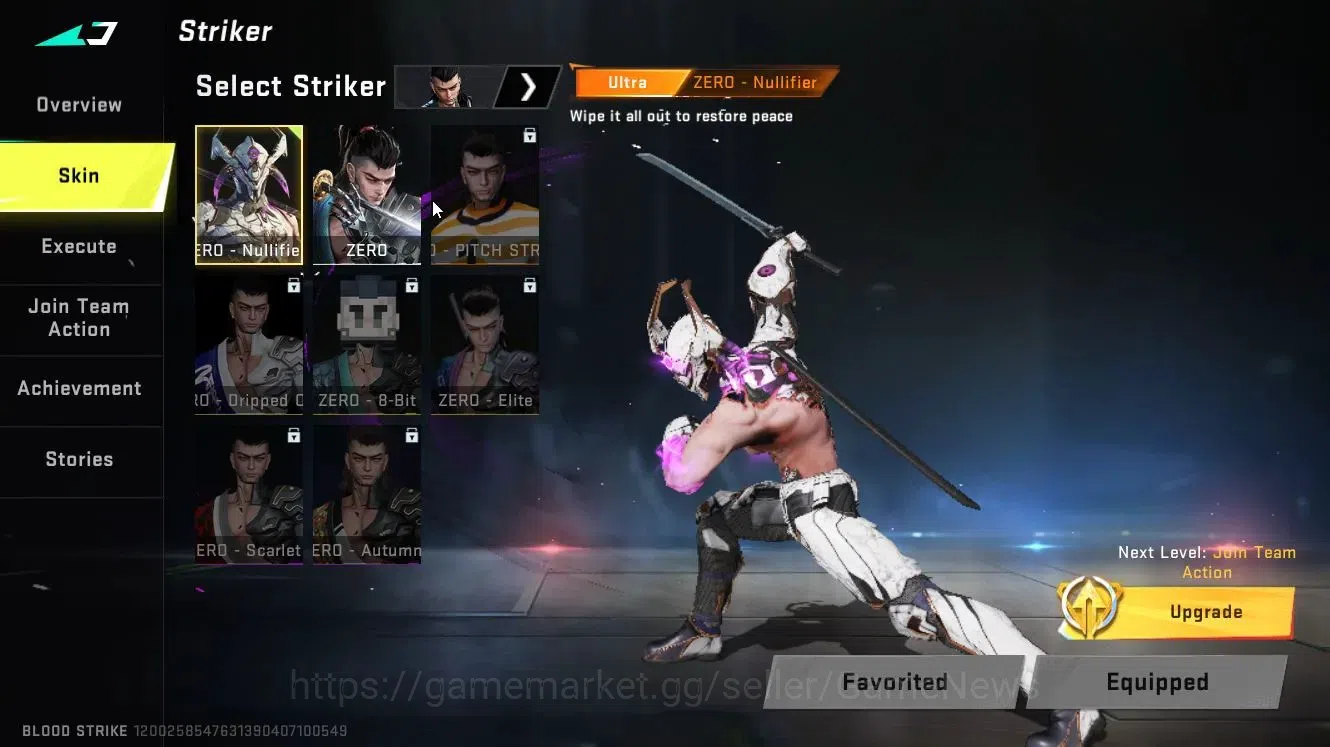 Blood Strike Accounts Rare Skin ASIA|ULTRA (ZERO-Nullifier)|Legendary Guns(MP5-Explorer,KALA-Undercurrent,QBZ95-Blood)|Loot 3