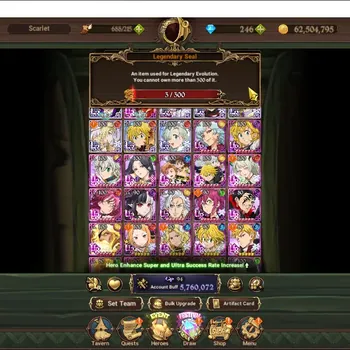The Seven Deadly Sins: Grand Cross Accounts Endgame Asia|5.7M CC|246 DM|7 LR, 14 UR +Collab