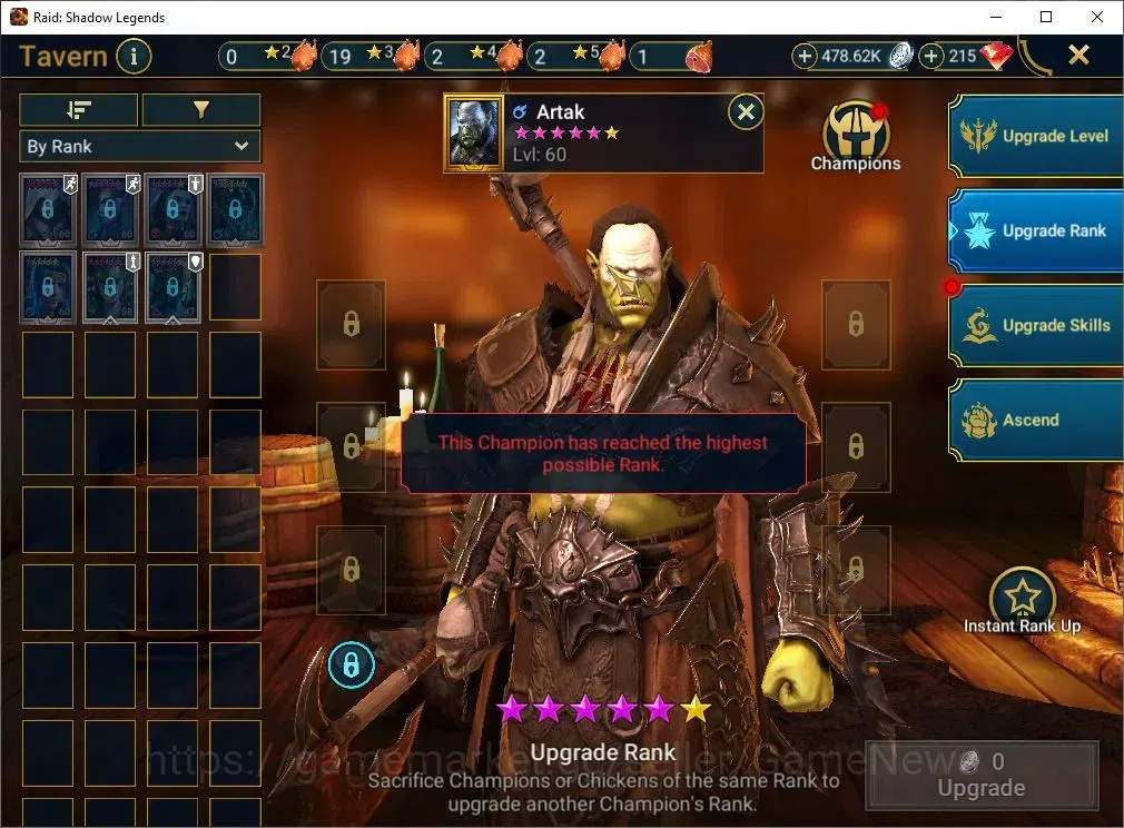 Raid: Shadow Legends Accounts Mid-Game Lv 46|1M Power|19 Legend(Ninja,Artax,Ezio,Mc Angelo,Rae,Wukong,Alice,Etc)|28K 16