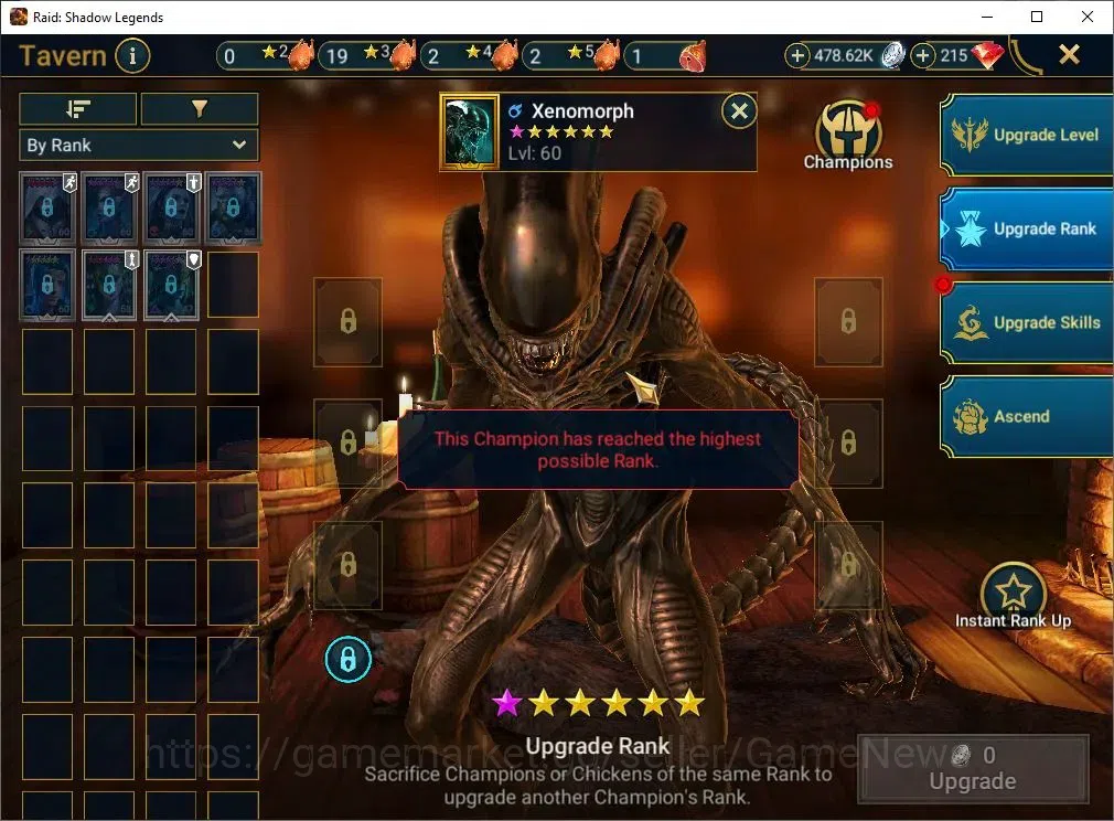 Raid: Shadow Legends Accounts Mid-Game Lv 46|1M Power|19 Legend(Ninja,Artax,Ezio,Mc Angelo,Rae,Wukong,Alice,Etc)|28K 17