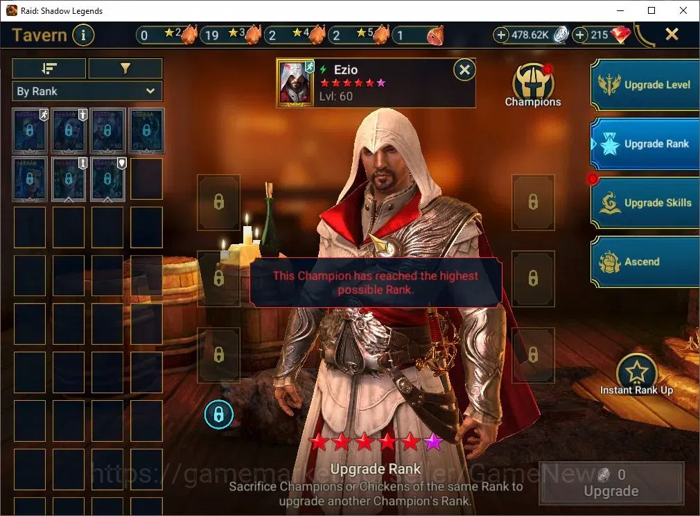 Raid: Shadow Legends Accounts Mid-Game Lv 46|1M Power|19 Legend(Ninja,Artax,Ezio,Mc Angelo,Rae,Wukong,Alice,Etc)|28K 18