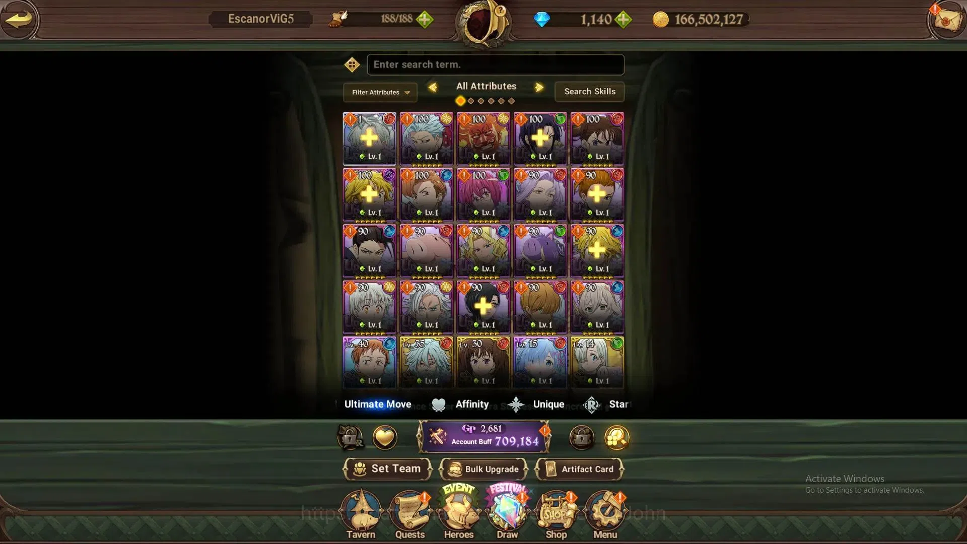 The Seven Deadly Sins: Grand Cross Accounts Global |709,184CC|1,140 Diamonds|LR 1+UR 2|LR P El image 10