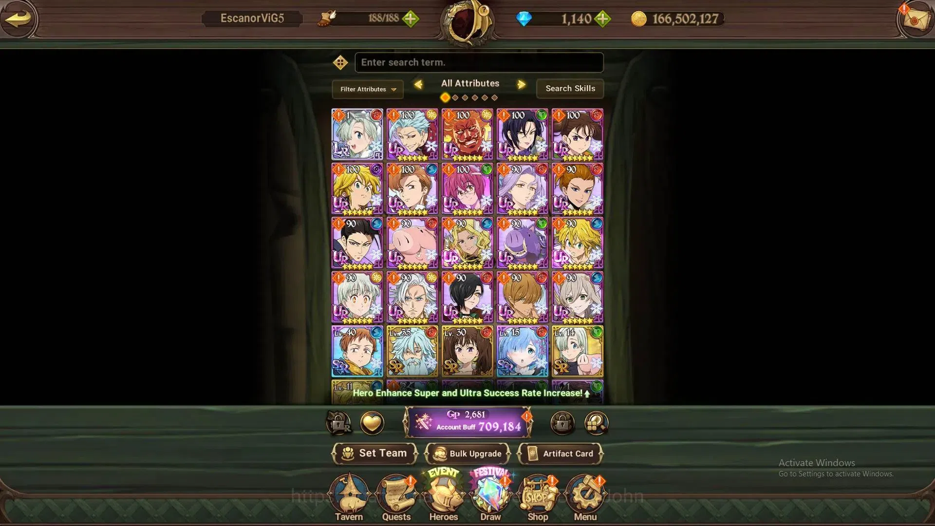 The Seven Deadly Sins: Grand Cross Accounts Global |709,184CC|1,140 Diamonds|LR 1+UR 2|LR P El image 12