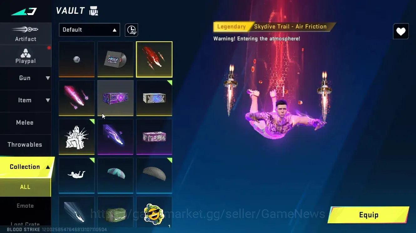Blood Strike Accounts Collab Skin ASIA|Collab ENZO [NACHO-Enzo Coronation]|Legendary Skydive-Trail, Emote-Throne|Change 9