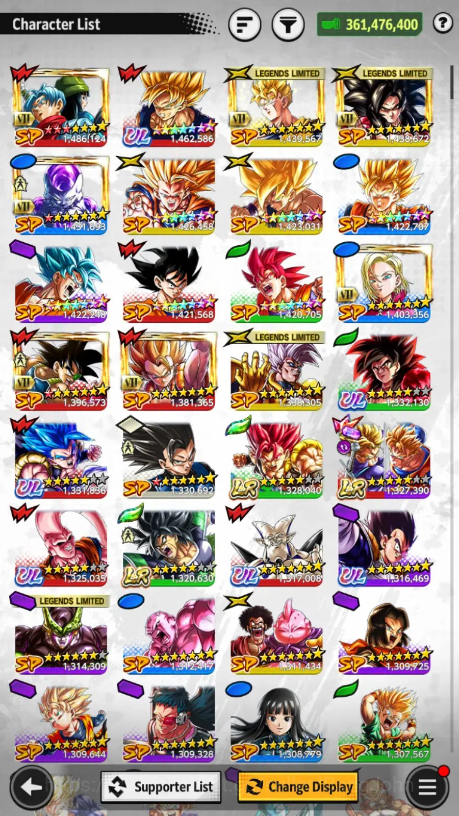 Dragon Ball Legends Accounts High-End Android|PVP Lvl 159|361M Total Power|3 LR|6 UL|LR Trunks&Gohan,Broly Fury,SSG 15