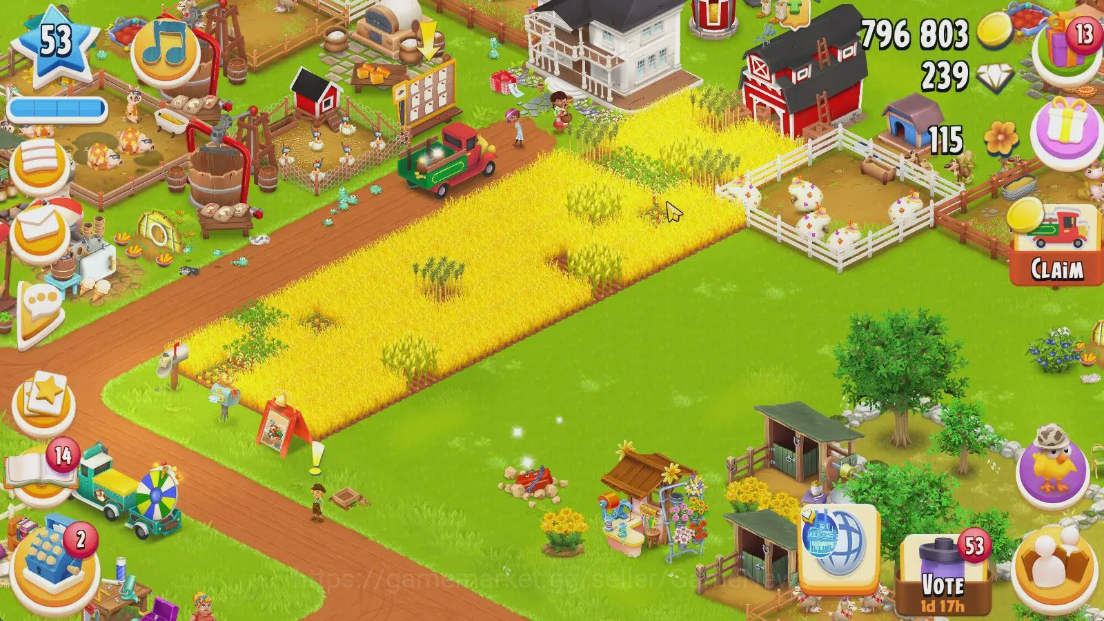 Hay Day Accounts Level 53 | Barn Storage 3000 + Silo Storage 800 |  image 4