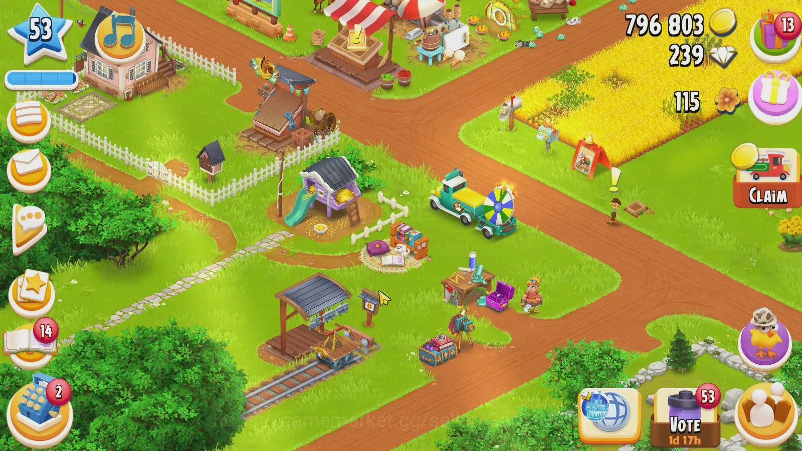 Hay Day Accounts Level 53 | Barn Storage 3000 + Silo Storage 800 |  image 5
