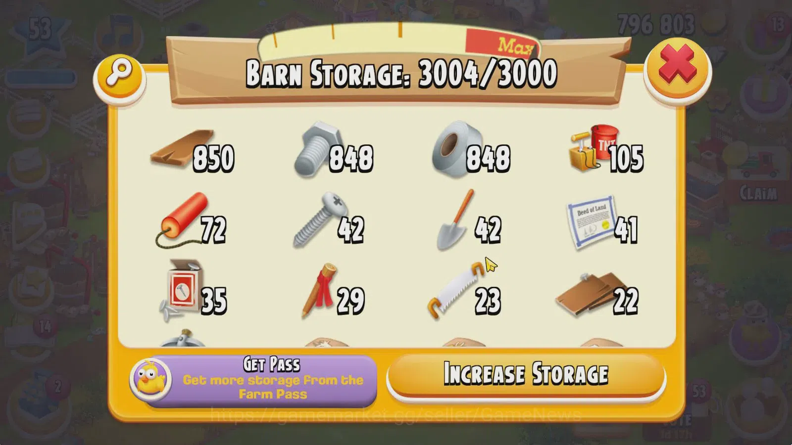 Hay Day Accounts Level 53 | Barn Storage 3000 + Silo Storage 800 |  image 8