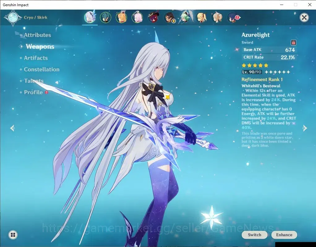 Genshin Impact Accounts ASIA|AR 56|5 Limit+3(*5WeP)Skirk Semi Prime|Skirk+ image 4