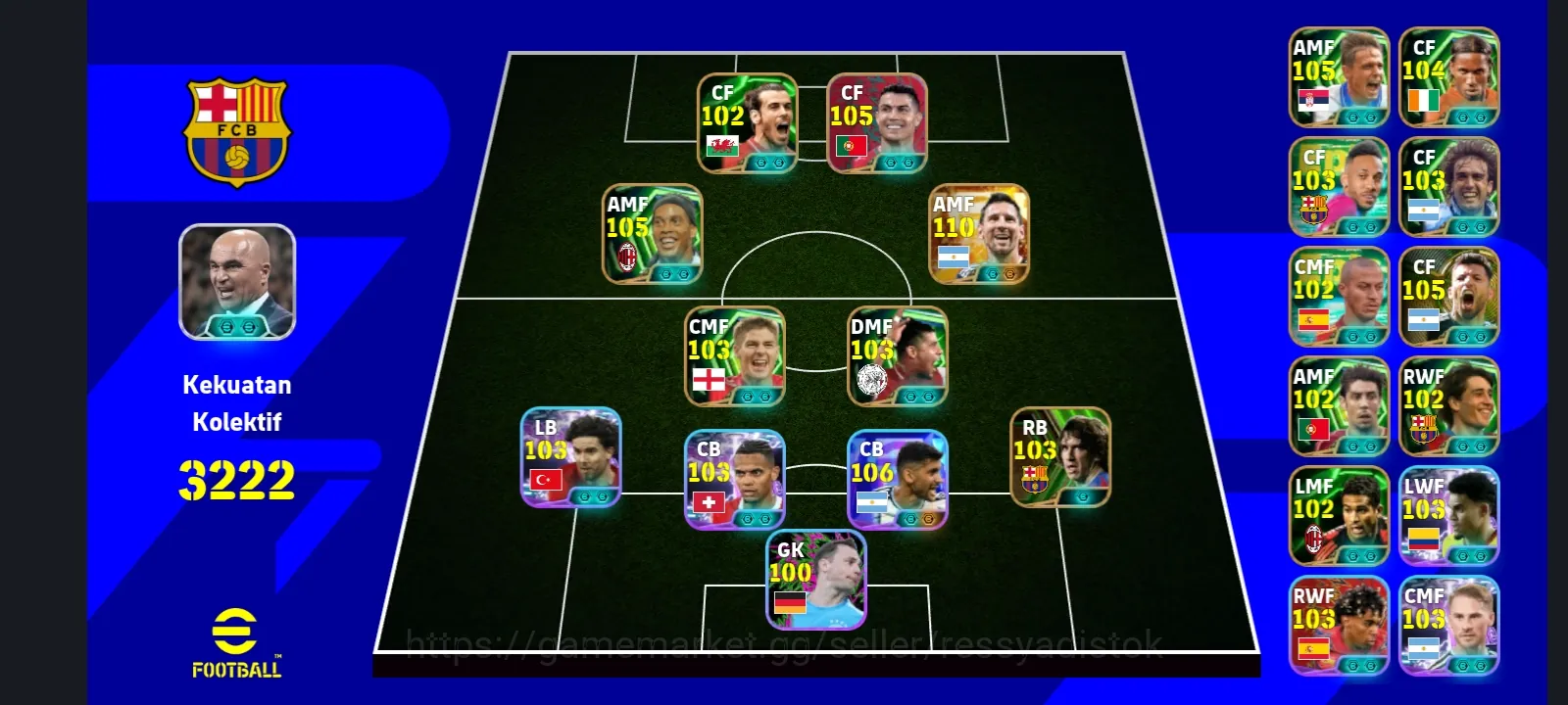 eFootball Accounts Legends & Iconic Players EFOOTBALL COLECTIVE 3222+ | BIGTIME MESSI NEW,C ROMERO,RONALDO PACK,G BALE,S 1