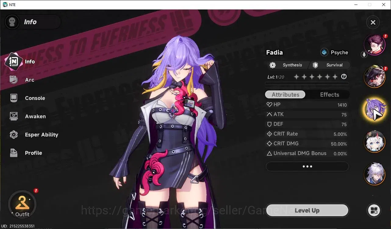 Neverness to Everness Accounts Global EU|HL 3| 4 SSR Hotori, Sakiri, Fadia, Baica image 2