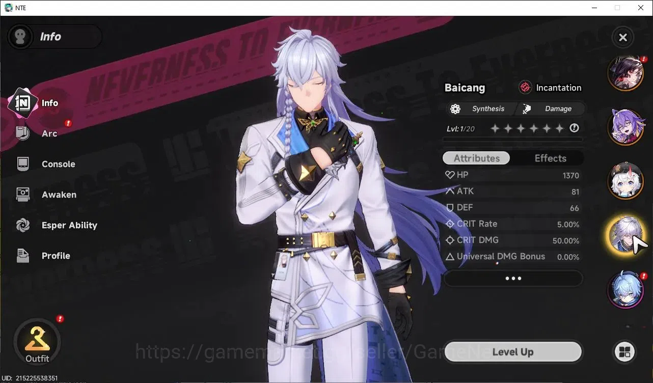 Neverness to Everness Accounts Global EU|HL 3| 4 SSR Hotori, Sakiri, Fadia, Baica image 4