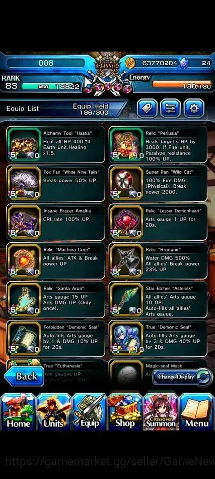 Grand Summoners Accounts End-Game Global|Rank 83|22 Ascend+9 TW|[Roy,Fen,Isliid,Frieren,Benimaru,Etc]+TW,Roy,S Miyu,2x 19