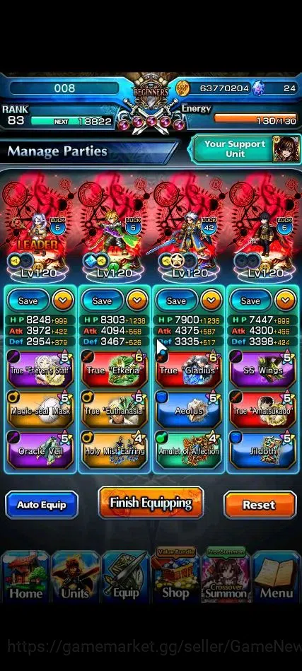 Grand Summoners Accounts End-Game Global|Rank 83|22 Ascend+9 TW|[Roy,Fen,Isliid,Frieren,Benimaru,Etc]+TW,Roy,S Miyu,2x 3