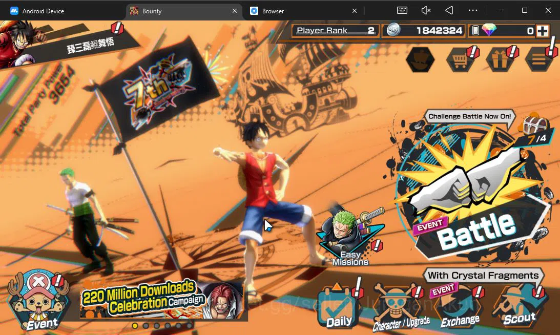 One Piece Bounty Rush Accounts Global | 4 META EX | TFE Luffy, GP Roger, BP Kuzan image 6