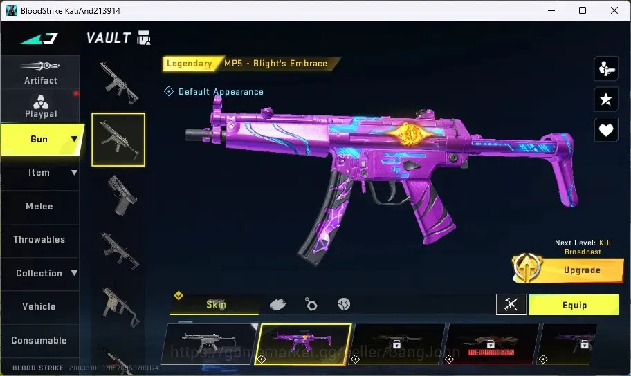 Blood Strike Accounts Others ASIA | 1 ULTRA GUN: M700-Boitatá | 1 ULTRA Guns |2 LEGENDARY GUN | 1 EPIC Name Changing Card 2