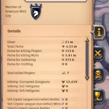 Albion Online High-End ASIA | 4,33M Total Fame - 21M Silver | T8 Ore Mine image 1