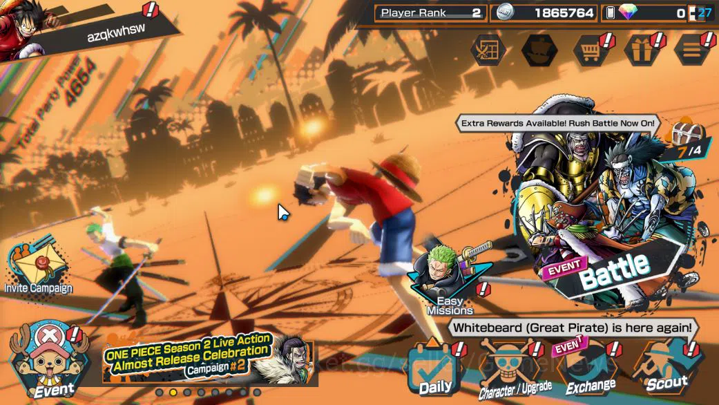 One Piece Bounty Rush Accounts Starter Global|4 EX|BP Kuzan,KOP Roger,5Elder Saturn,AMS [Borsalino]|Rank