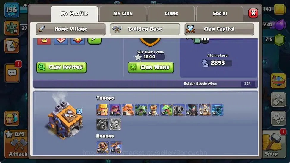 Clash of Clans Accounts Global | TH 16-BH 9 | LVL 196|HH 9|AQ 88,MP 42 ,GW image 14