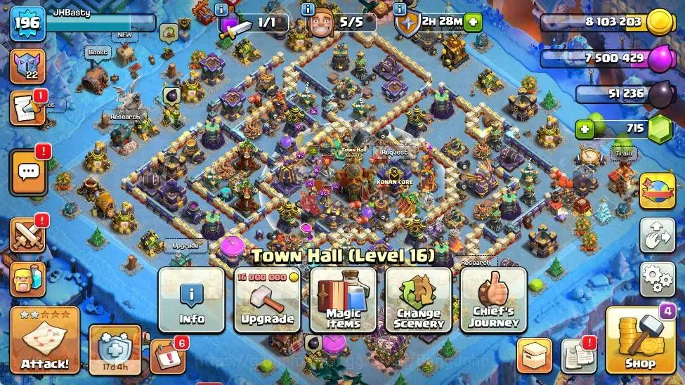Clash of Clans Accounts Global | TH 16-BH 9 | LVL 196|HH 9|AQ 88,MP 42 ,GW image 2