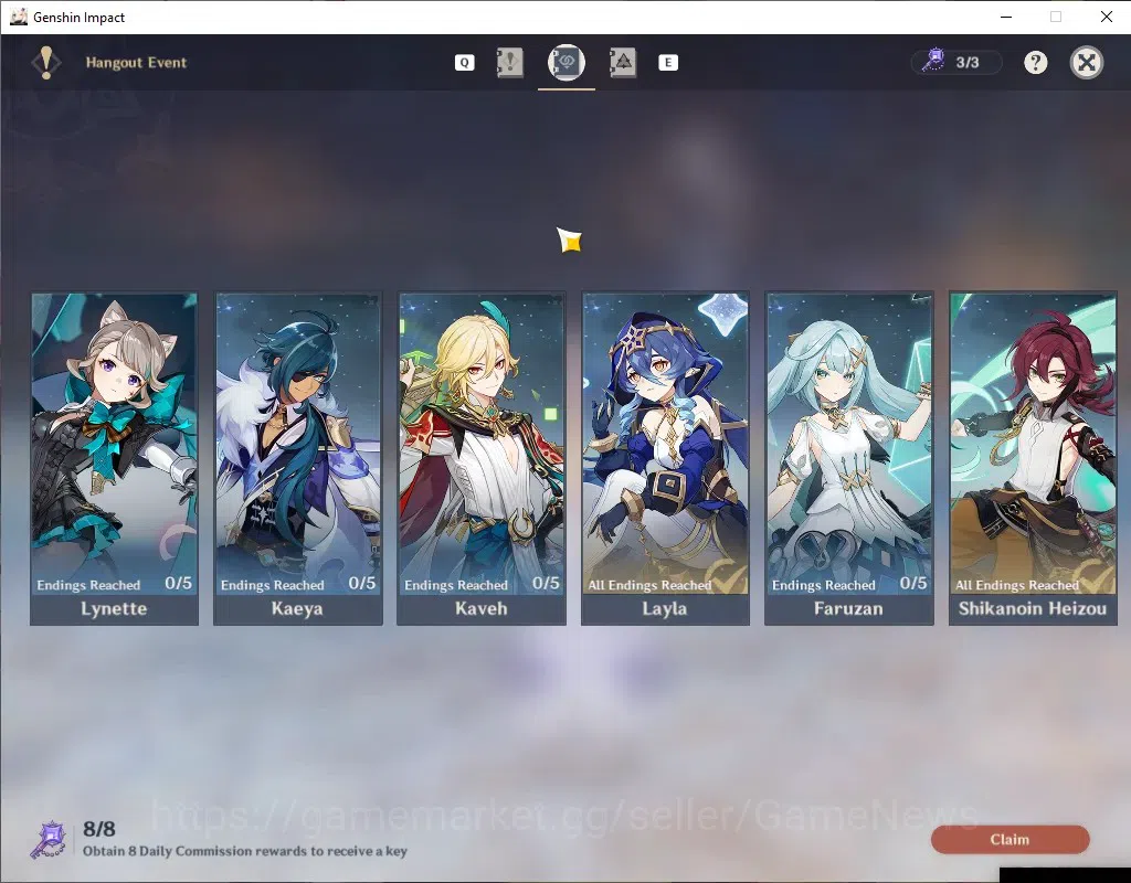 Genshin Impact Accounts Others ASIA|AR 58|10 Limited + 5 (*5 Weapon)|Yoimiya+Sign,Ayaka 20
