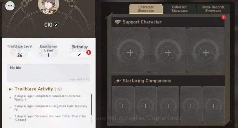 Honkai Star Rail Accounts Starter ASIA | TL 26 Fresh Starter | 2 SSR | Kafka, Gepard, Etc | 10k Stelar Jade+13 Special Pass 1