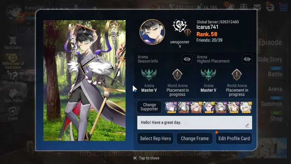 Epic Seven Accounts GLOBAL Unverif|New Era|11 ML(BArunka,LOTScales,Rue image 2