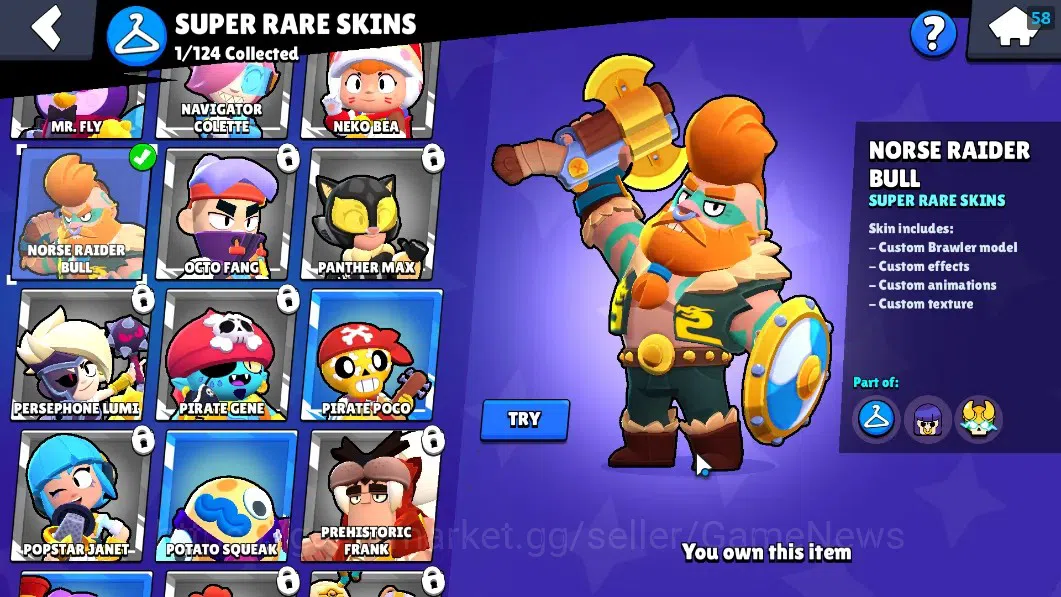 Brawl Stars Accounts 1275 Trophy|18 Brawlers 3 Max (Edgar,Jae-Yong,Star image 11