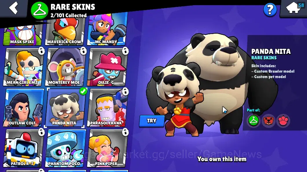 Brawl Stars Accounts 1275 Trophy|18 Brawlers 3 Max (Edgar,Jae-Yong,Star image 13