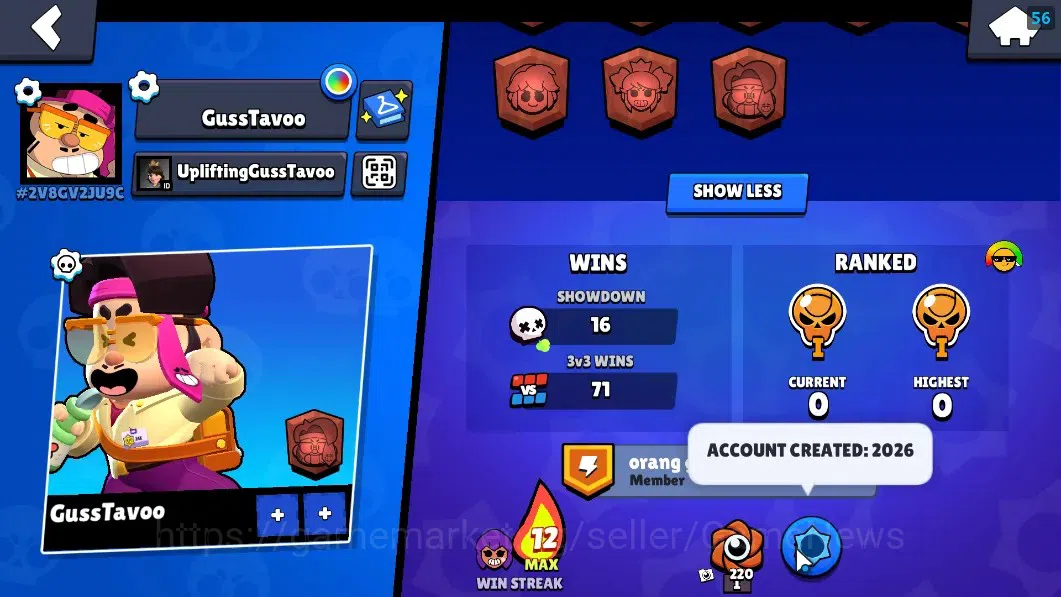 Brawl Stars Accounts 1275 Trophy|18 Brawlers 3 Max (Edgar,Jae-Yong,Star image 3
