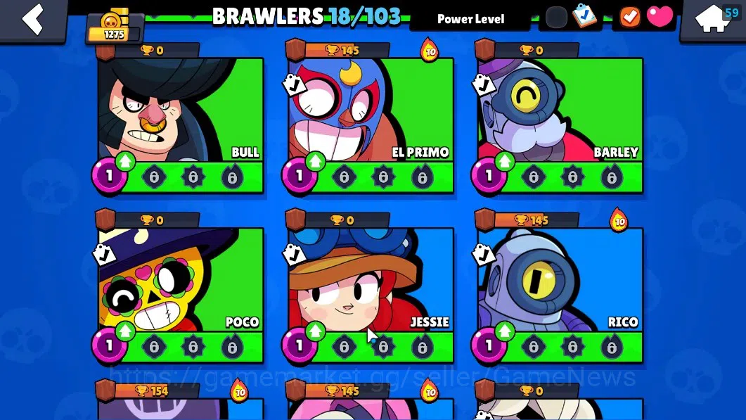 Brawl Stars Accounts 1275 Trophy|18 Brawlers 3 Max (Edgar,Jae-Yong,Star image 8