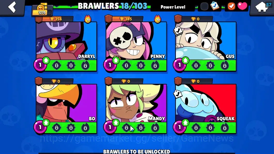 Brawl Stars Accounts 1275 Trophy|18 Brawlers 3 Max (Edgar,Jae-Yong,Star image 9
