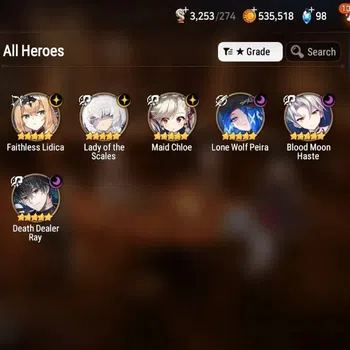Epic Seven Accounts Limited Hero Global|Unverif|6ML (LOTScales, L.Peira, M.Chloe, F.Lidica, BM Haste)|PoH+Bless ON|SS