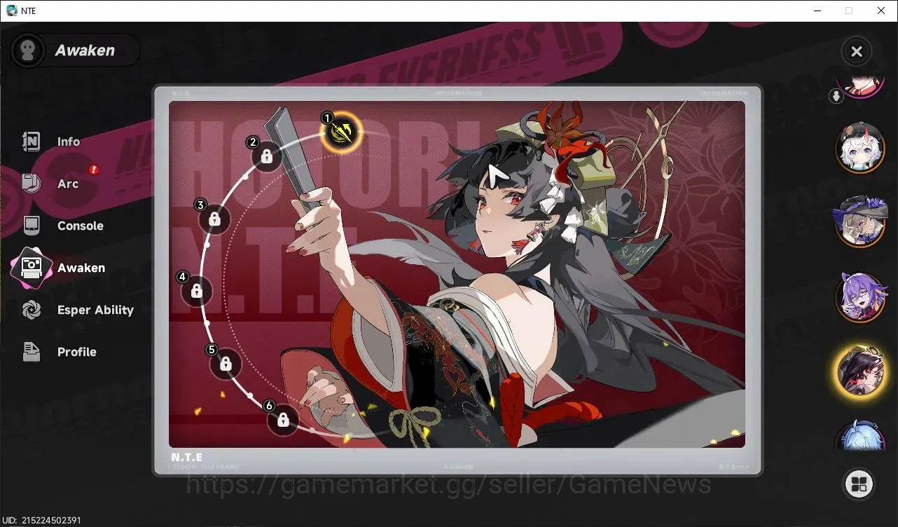 Neverness to Everness Accounts Global EU|HL 3| 4 SSR Hotori Awk 1, Jiuyuan, Sakiri, Fadia |5 SR|Male MC|Log Email|Check 2